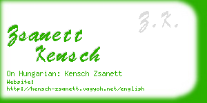 zsanett kensch business card